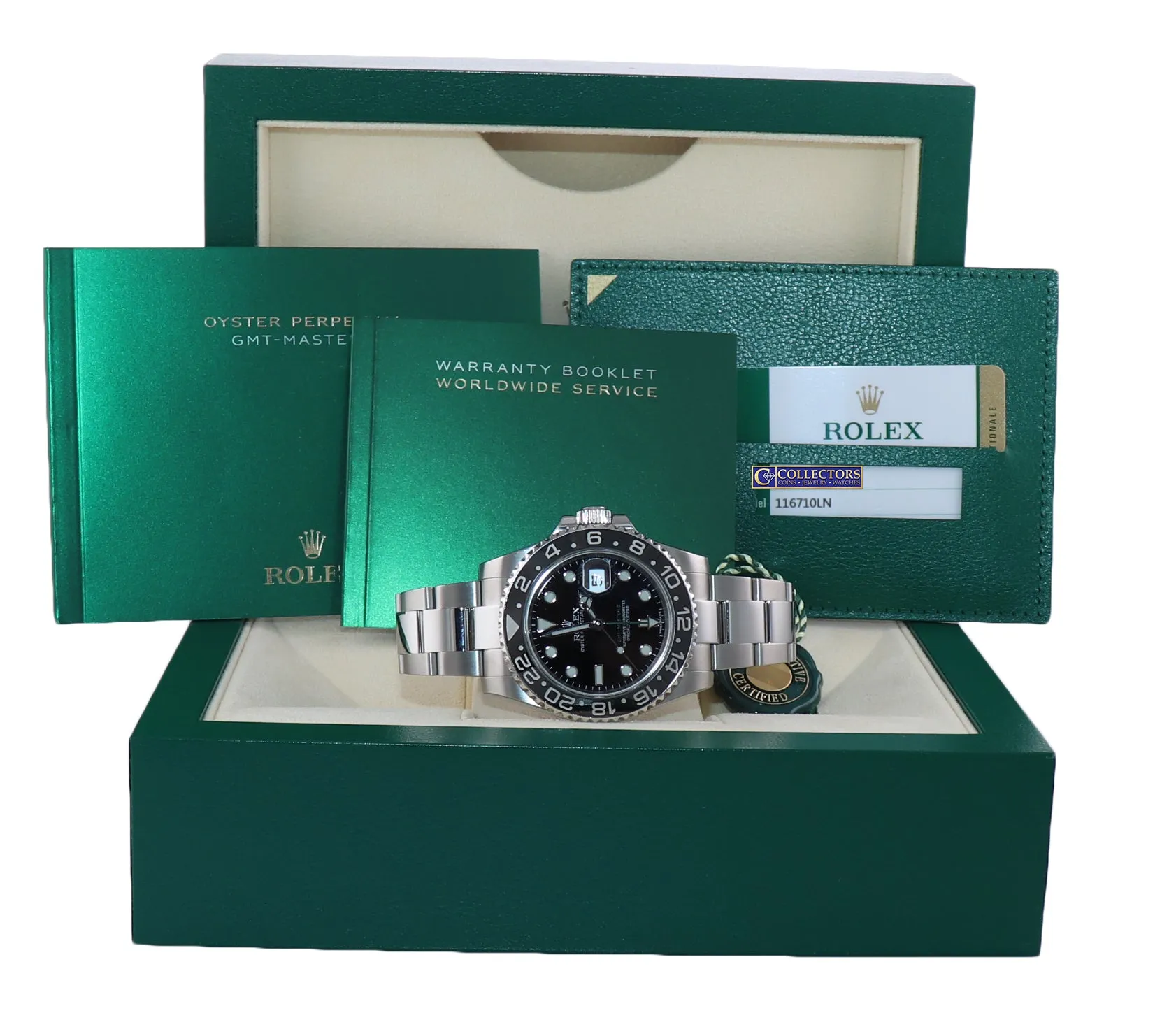 2017 PAPERS Rolex GMT Master II 116710LN Steel Ceramic Black Ceramic Watch