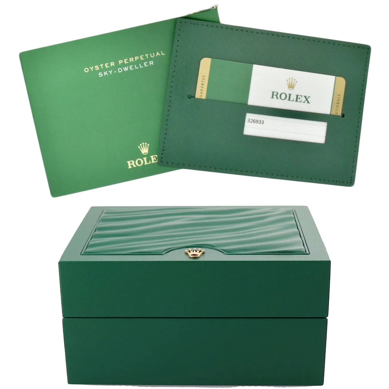 2018 PAPERS Rolex Sky-Dweller 326933 White 18K Two Tone Gold Steel 42mm Watch
