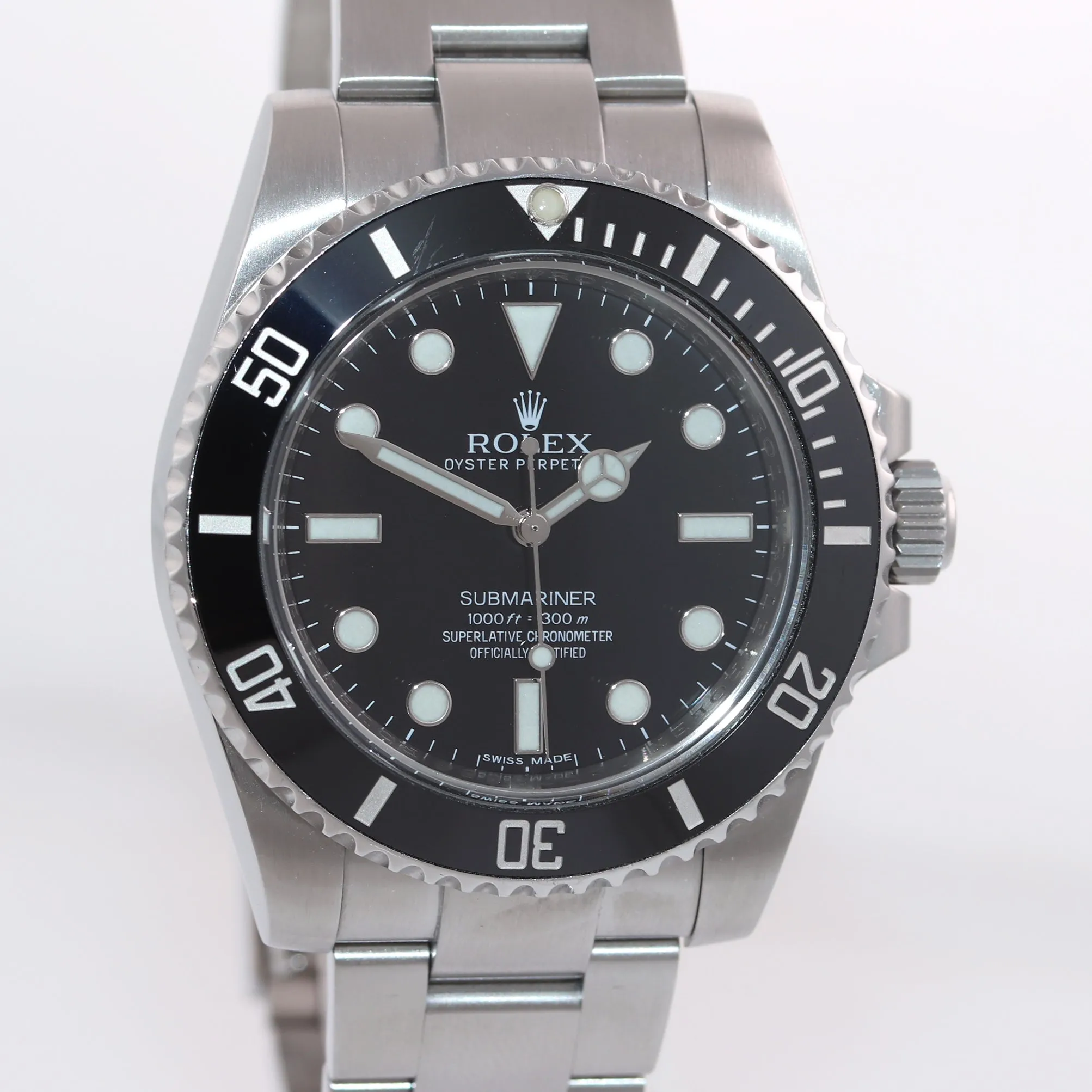 2018 Rolex Submariner No-Date 114060 Steel Black Ceramic Dive 40mm Watch Box