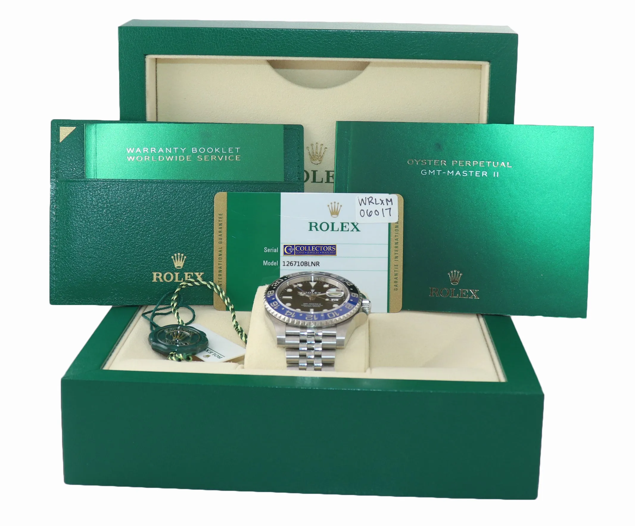 2019 NEW PAPERS Rolex GMT Master Batman Black Blue Jubilee Ceramic 126710 Watch