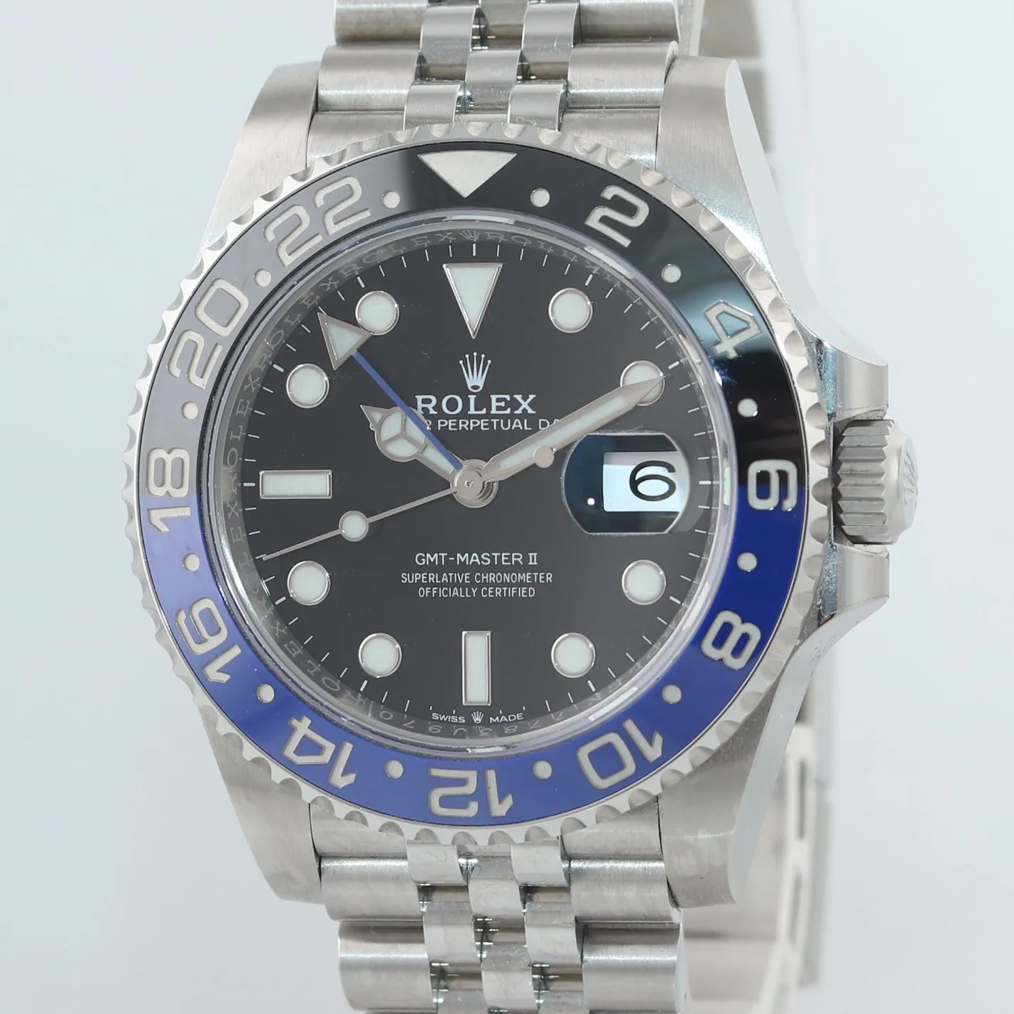 2019 NEW PAPERS Rolex GMT Master Batman Black Blue Jubilee Ceramic 126710 Watch