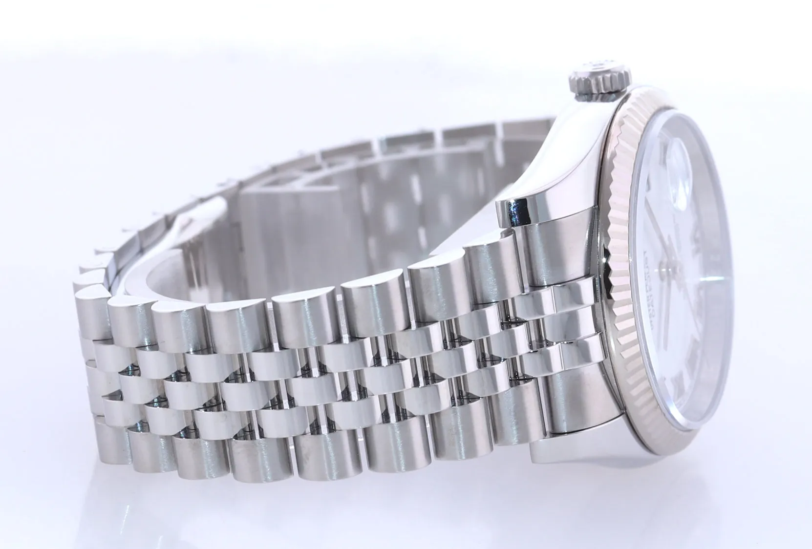 2019 PAPERS Rolex DateJust White Stick 116234 36mm Jubilee Steel Fluted Watch Box