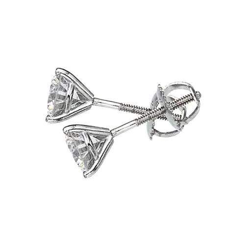 2.02 Carats G Si1 Platinum Martini Style Natural Earth Mined Diamond Studs