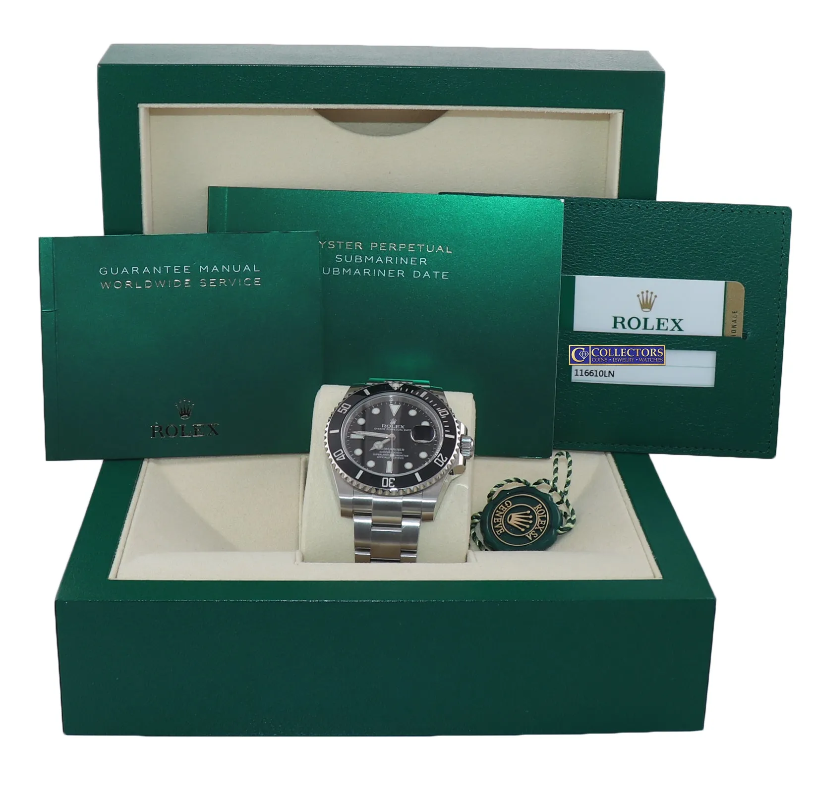 2020 NEW PAPERS Rolex Submariner Date 116610 Steel Black Ceramic Bezel Watch Box