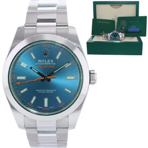 2021 New Papers Rolex Milgauss Blue Anniversary Green 116400GV Steel Watch Box