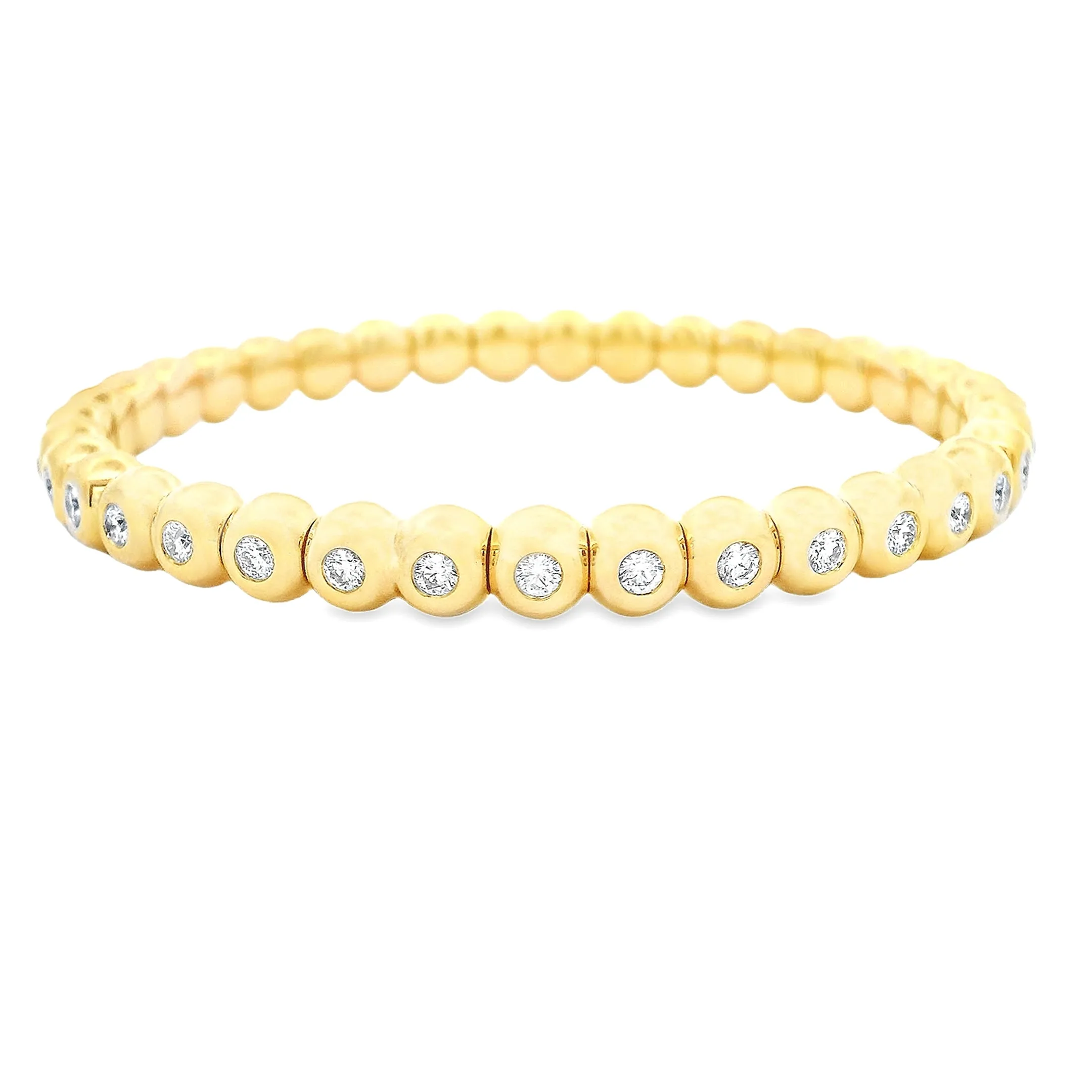 2.04ct 18k Yellow Gold Diamond Stretch Bracelet