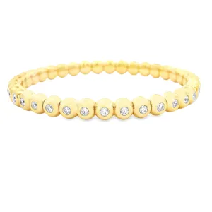 2.04ct 18k Yellow Gold Diamond Stretch Bracelet