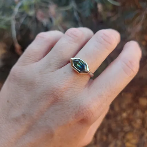 2.05ct Australian Parti Sapphire 9ct Yellow Gold Ring