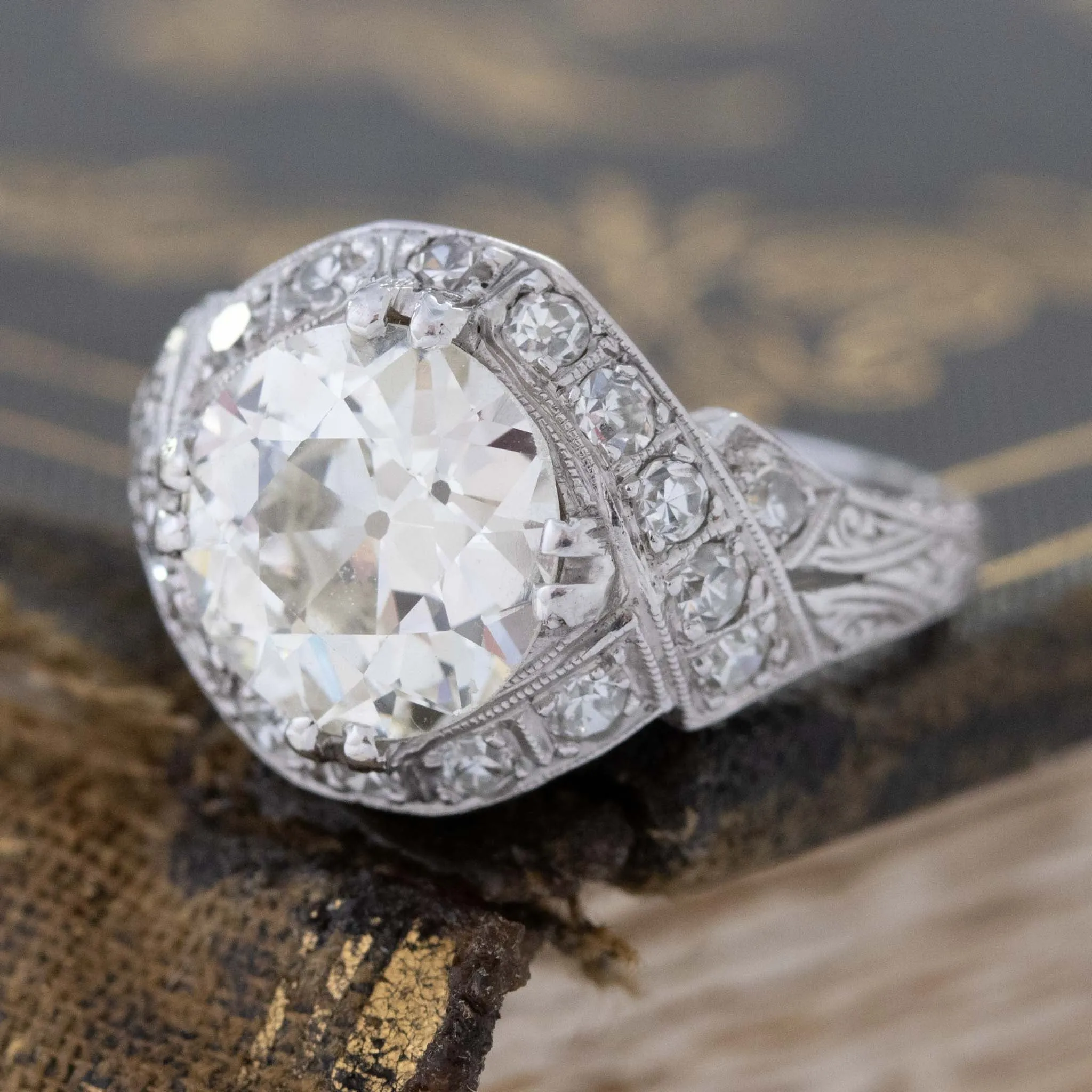 2.34ct Edwardian Old European Cut Diamond Solitaire, GIA K VS2