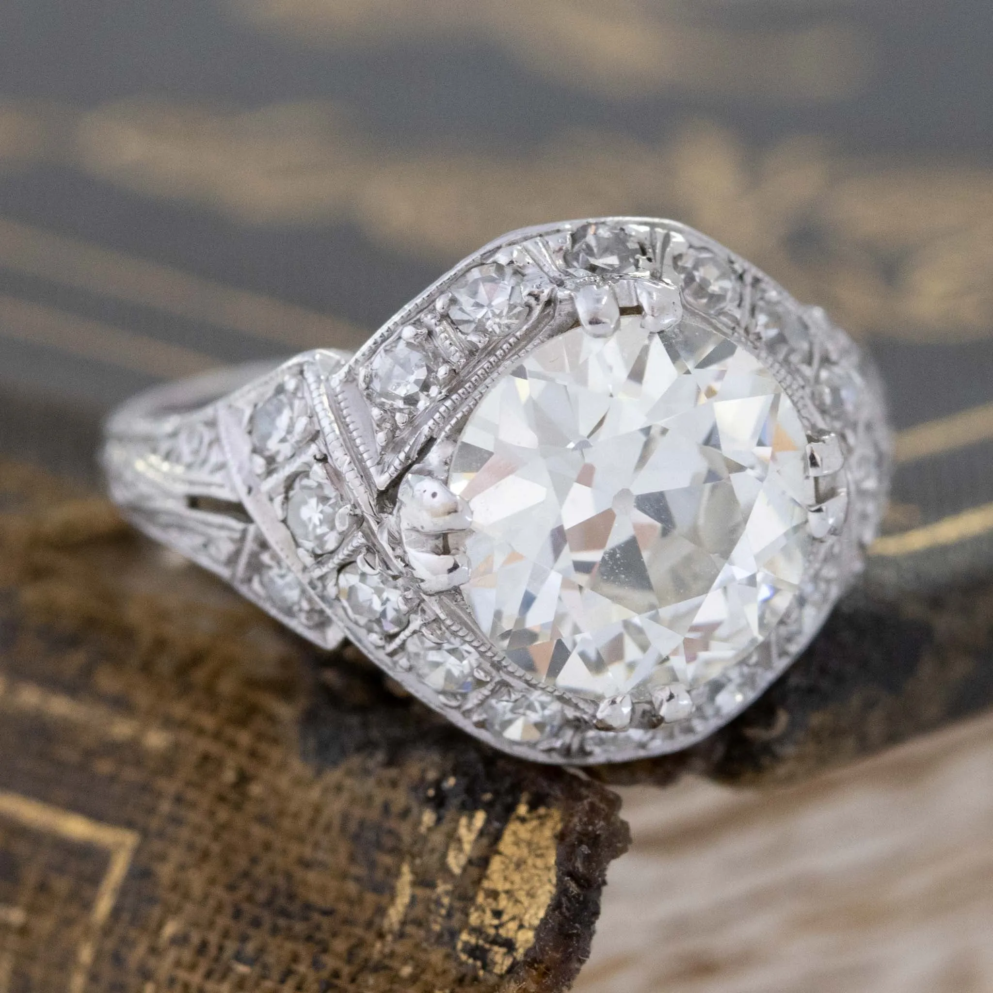 2.34ct Edwardian Old European Cut Diamond Solitaire, GIA K VS2