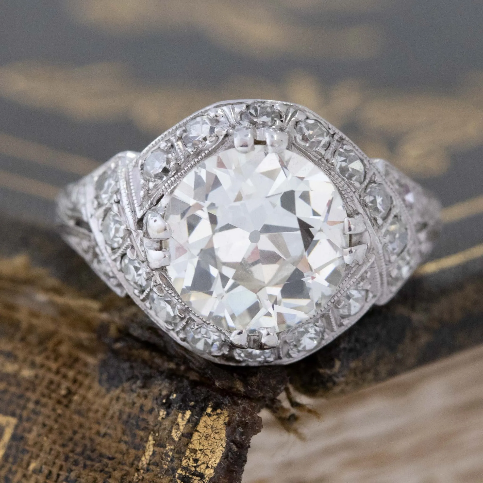 2.34ct Edwardian Old European Cut Diamond Solitaire, GIA K VS2