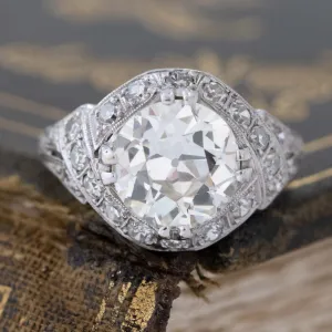 2.34ct Edwardian Old European Cut Diamond Solitaire, GIA K VS2