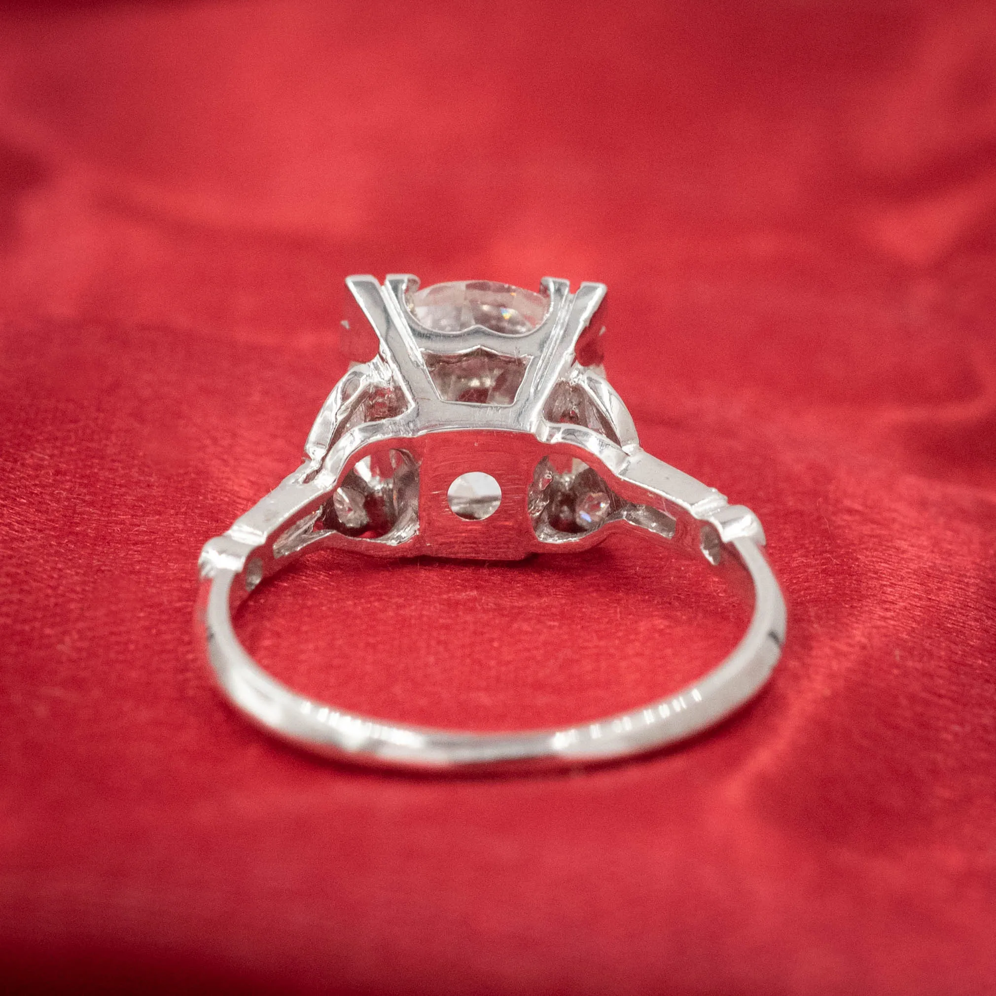 2.63 Carat Transitional Cut Diamond Ring c1920