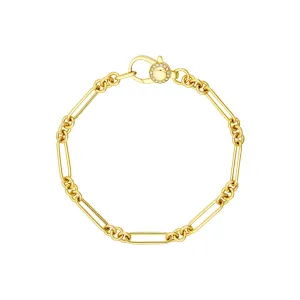 3 1 Hollow Paper Clip Bracelet with Diamond Lock