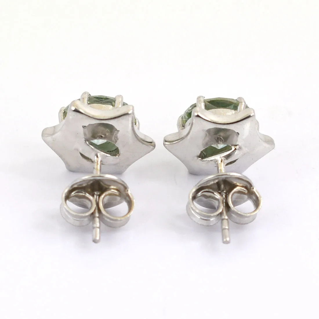 3 Ct Amazing Blue Diamond Solitaire Star Design Studs, 100% Certified, Great Brilliance !