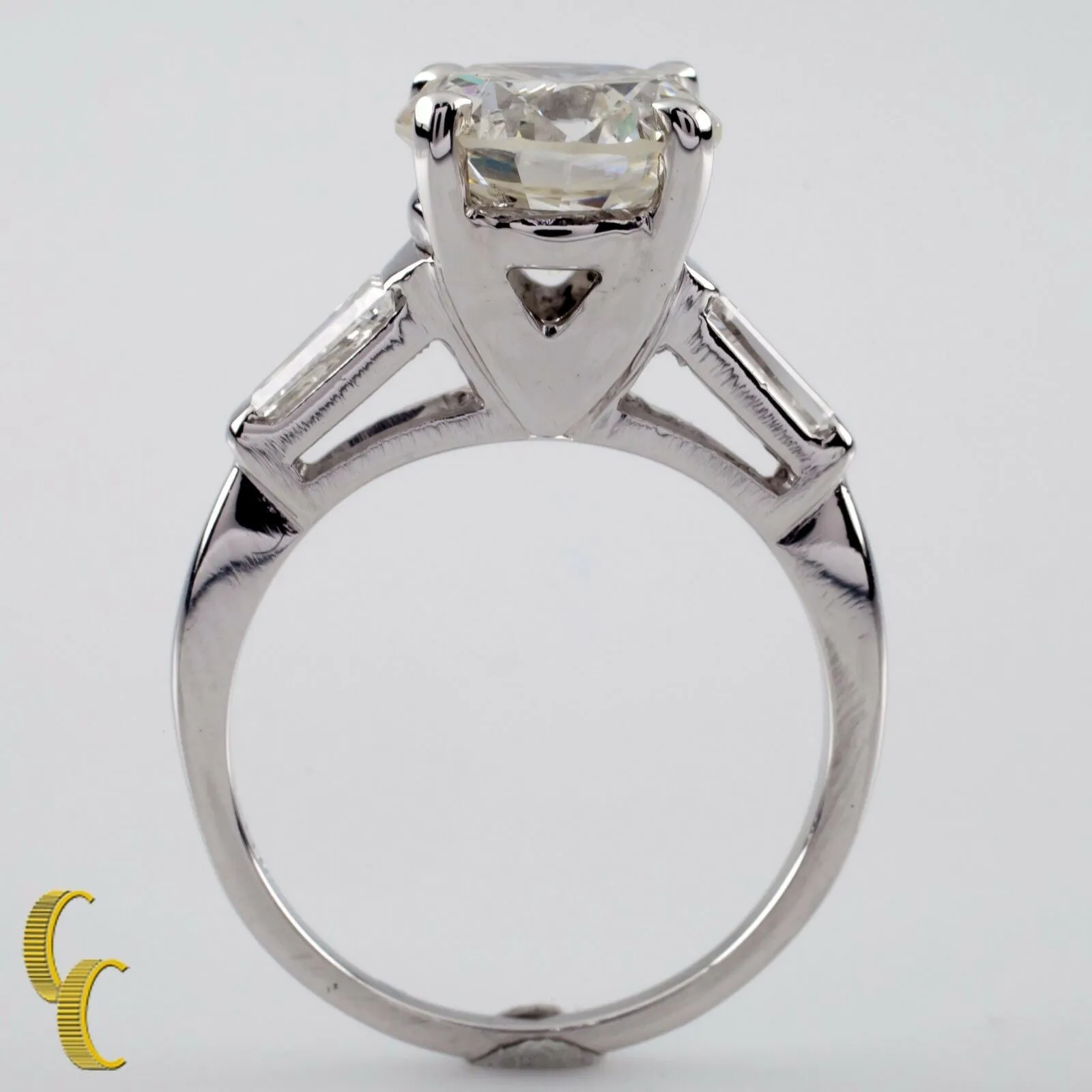3.00 Carat Round Brilliant Diamond 18k White Gold Engagement Ring Size: 6.25