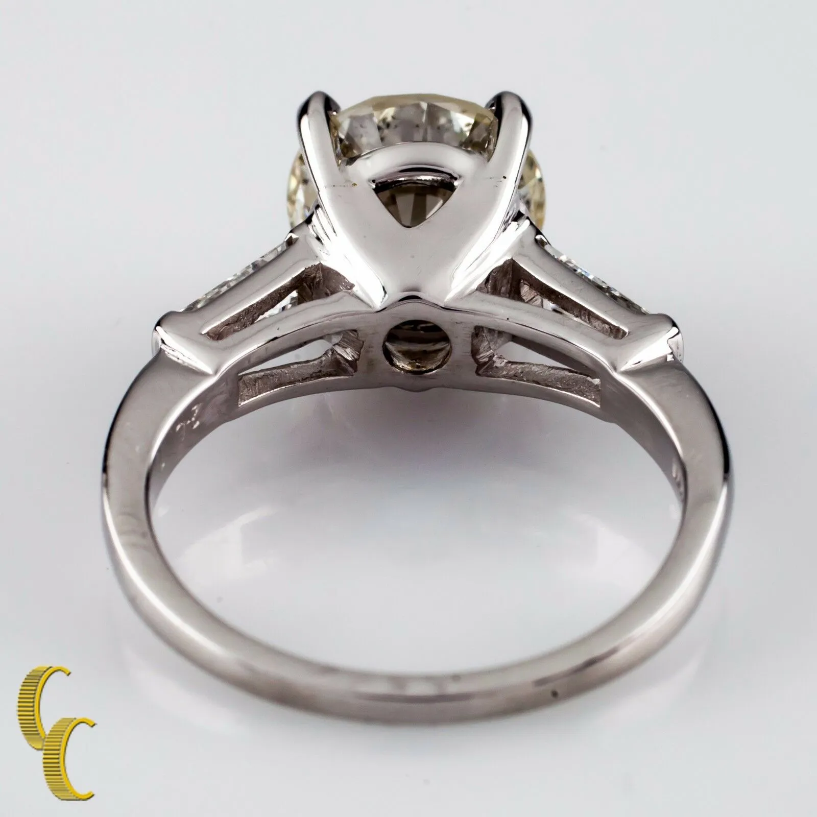 3.00 Carat Round Brilliant Diamond 18k White Gold Engagement Ring Size: 6.25