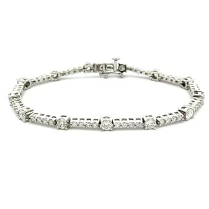 3.12ct 14k White Gold Diamond Bracelet