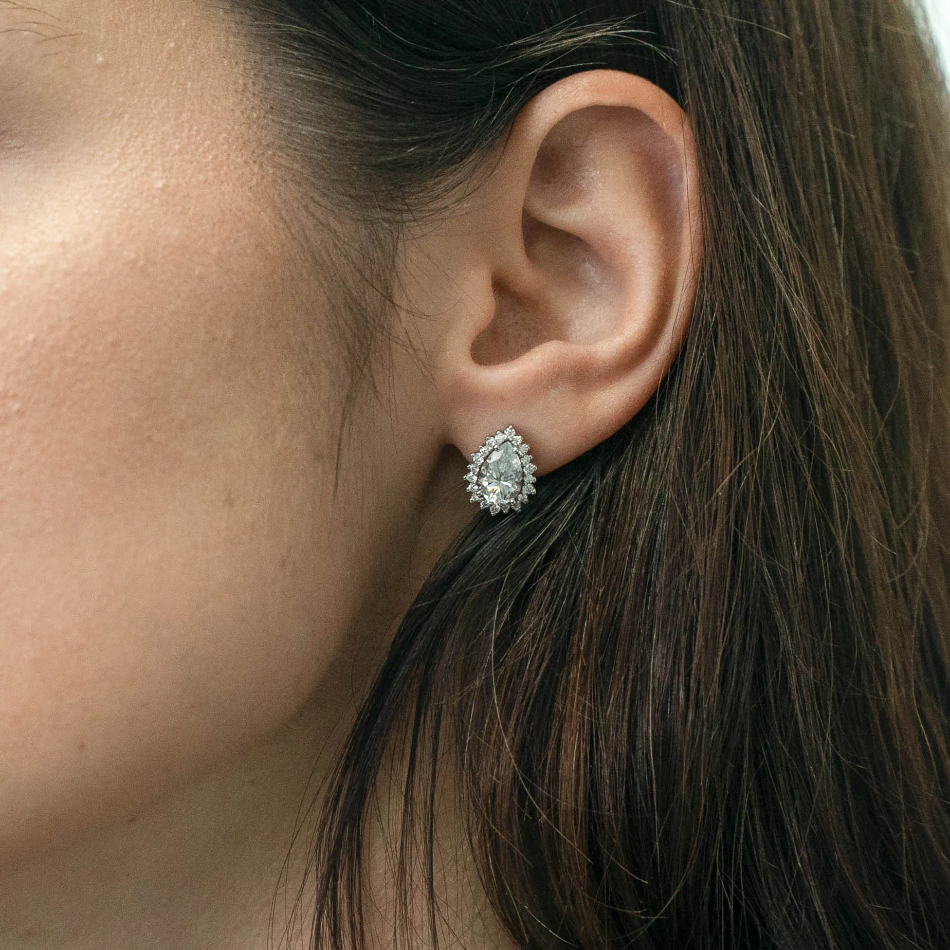 3.46 d.e.w cts Christie Moissanite Stud Earrings