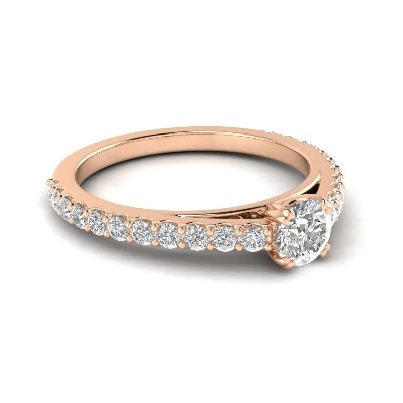 3/4ctw Diamond Engagement Ring in 10k Rose Gold (K-L, I2-I3)