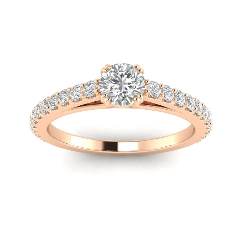 3/4ctw Diamond Engagement Ring in 10k Rose Gold (K-L, I2-I3)