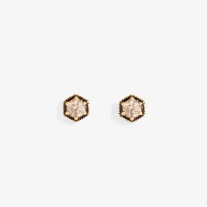 3.5mm Brown Diamond Hexagon Studs | E9903BR