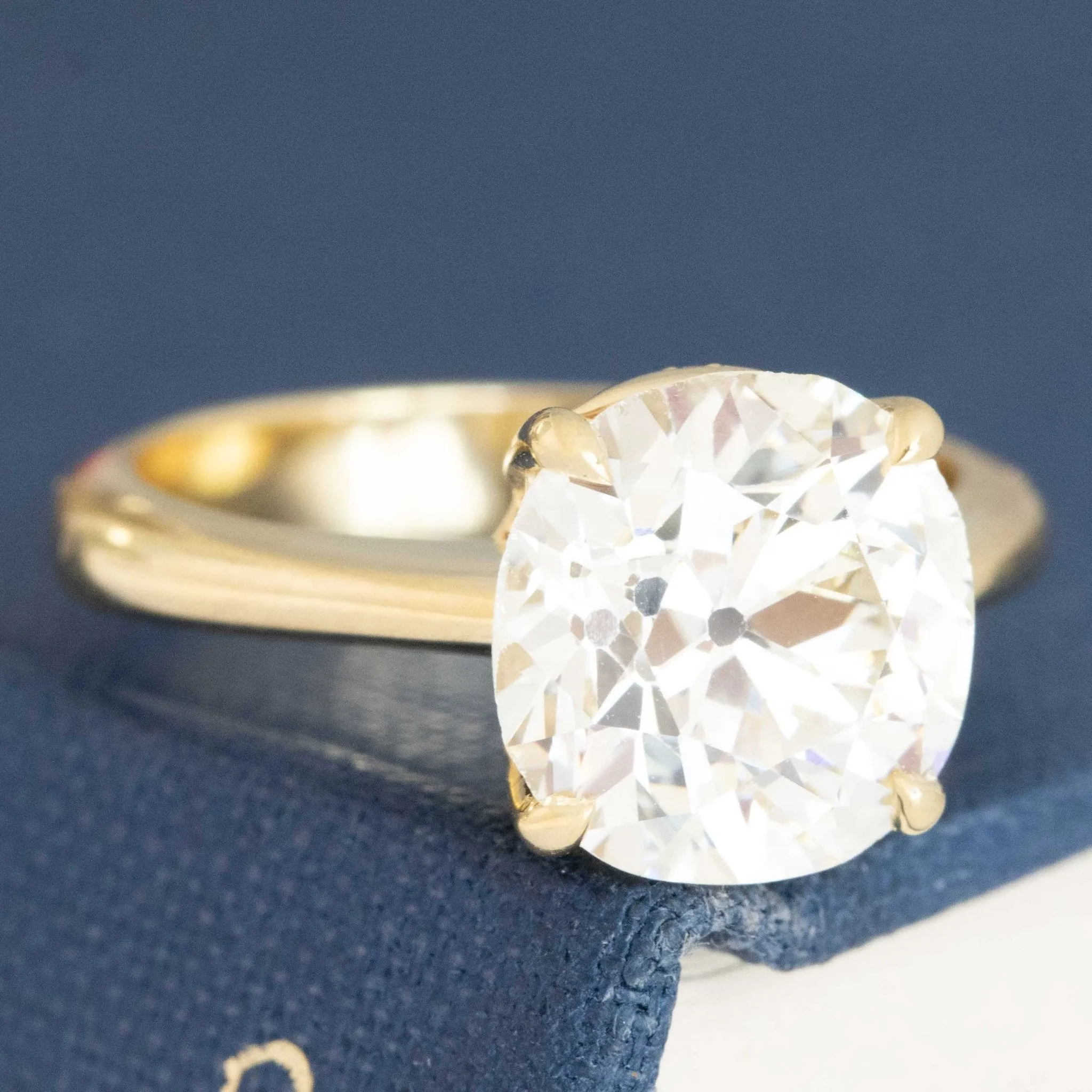 3.76ct Old Mine Cut Diamond Solitaire
