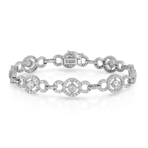 3.82Ct Diamond Circle Tennis Bracelet in 14K White Gold