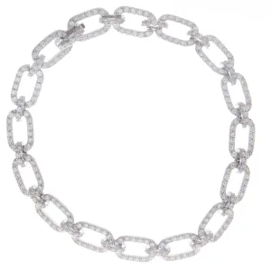 3ct 14k White Gold Diamond Link Bracelet