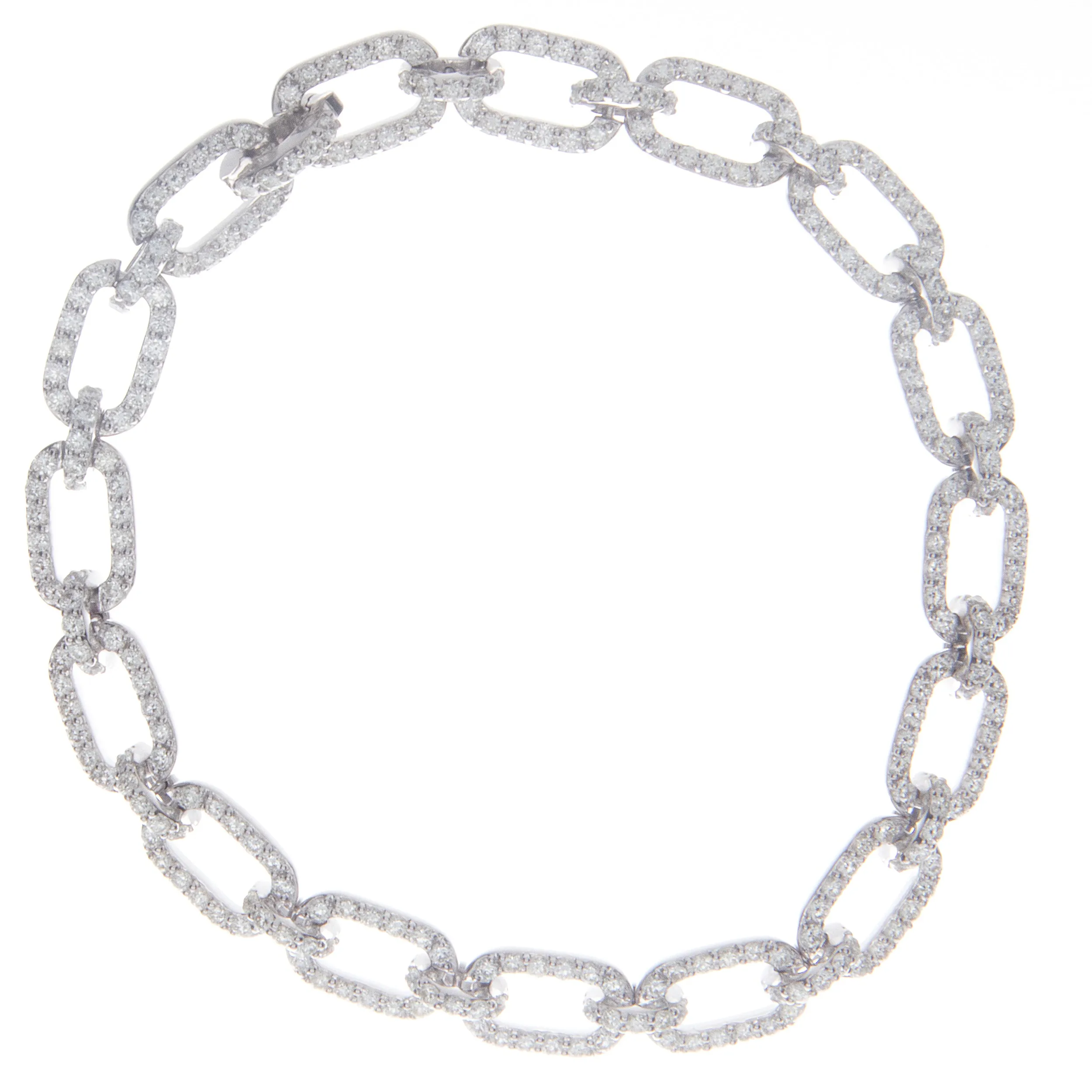 3ct 14k White Gold Diamond Link Bracelet