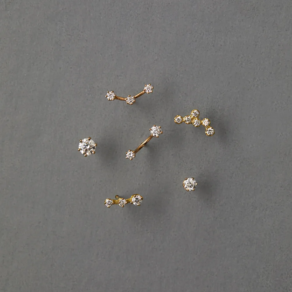 3mm White Diamond Studs | E1902W