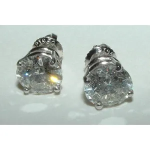 4 Carat G SI1 Round Brilliant Natural Earth Mined Diamond Studs Platinum Earrings