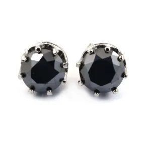 4 Ct AAA Certified Black Diamond Solitaire Studs in 925 Silver, Excellent Quality & Great Design