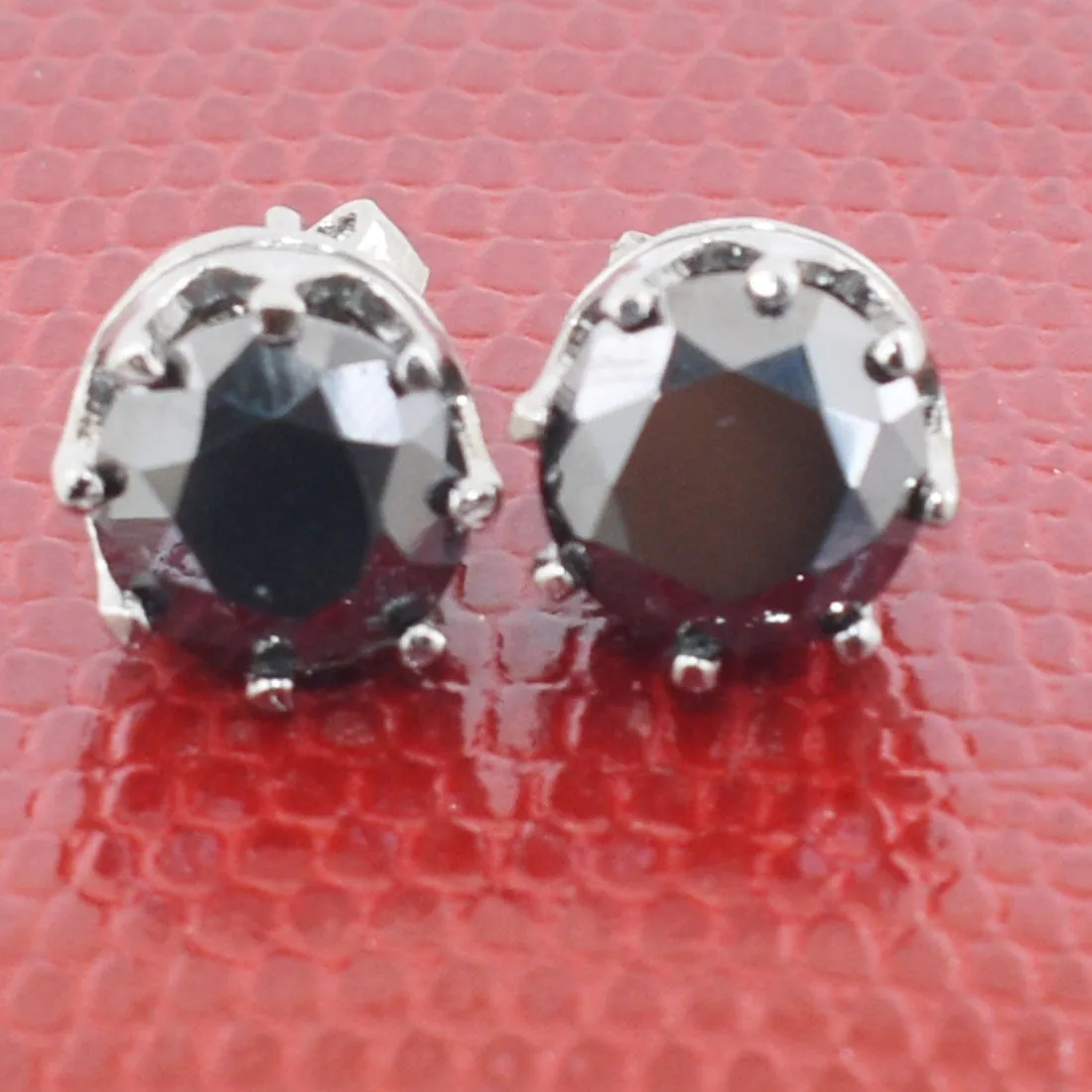 4 Ct AAA Certified Black Diamond Solitaire Studs in 925 Silver, Excellent Quality & Great Design