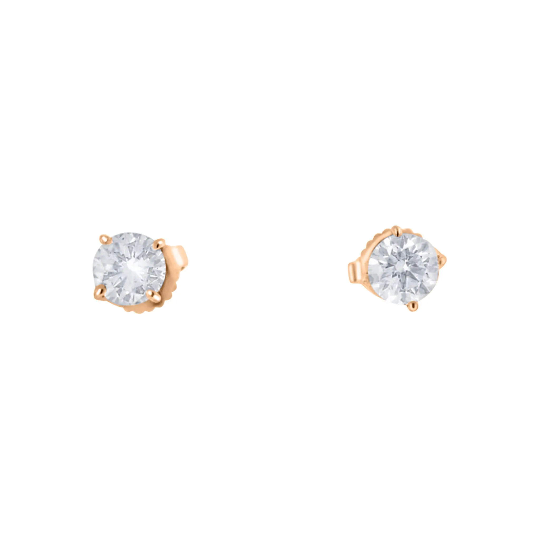 4 Prong Diamond Stud Earrings