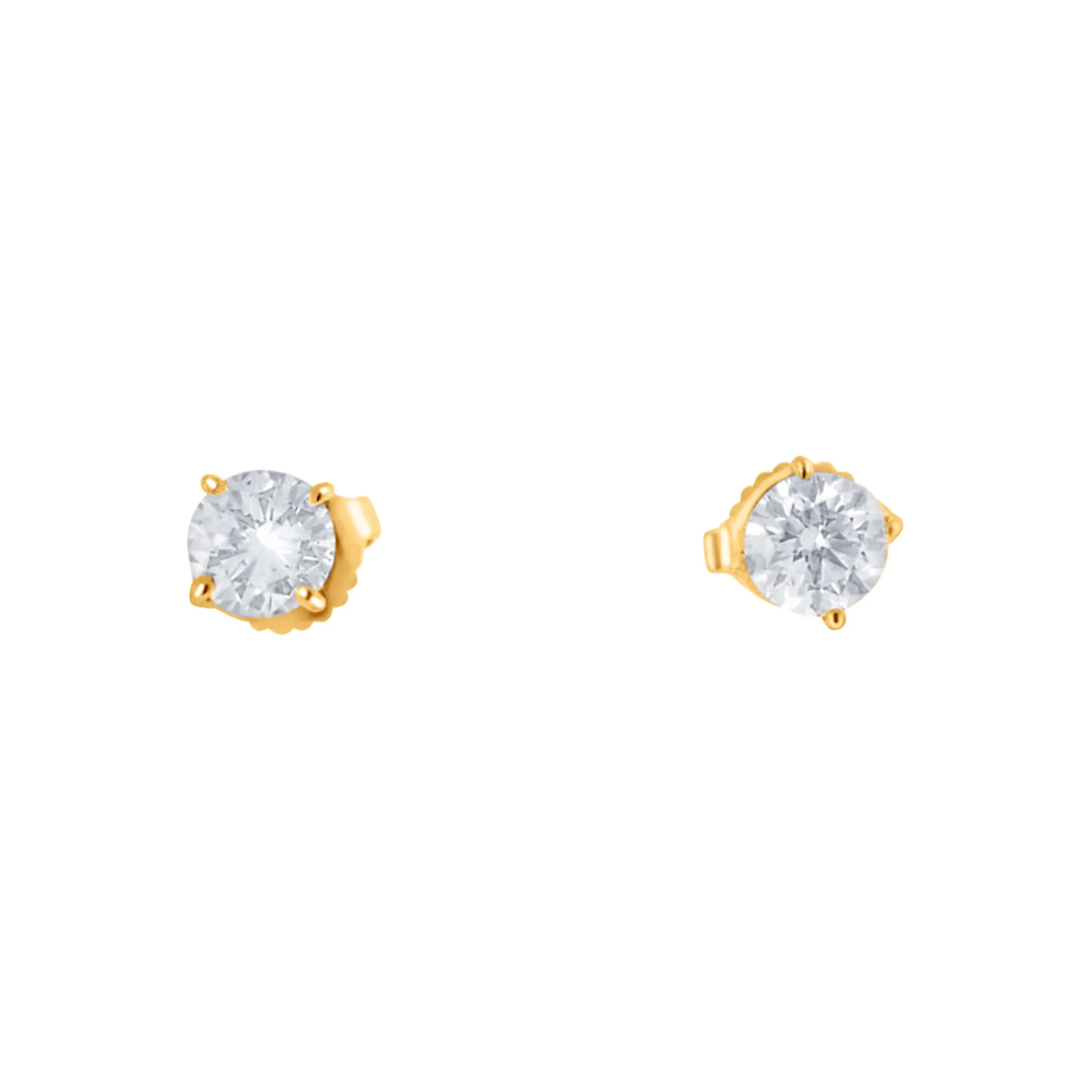 4 Prong Diamond Stud Earrings