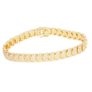 4.38ct 14k Yellow Gold Diamond Bracelet