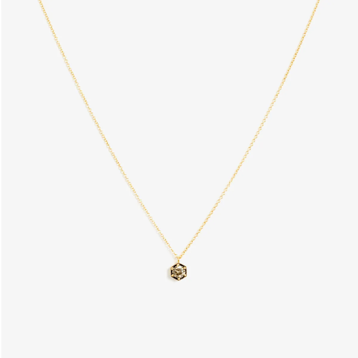 4.5mm Brown Diamond Hexagon Necklace | N9905BR
