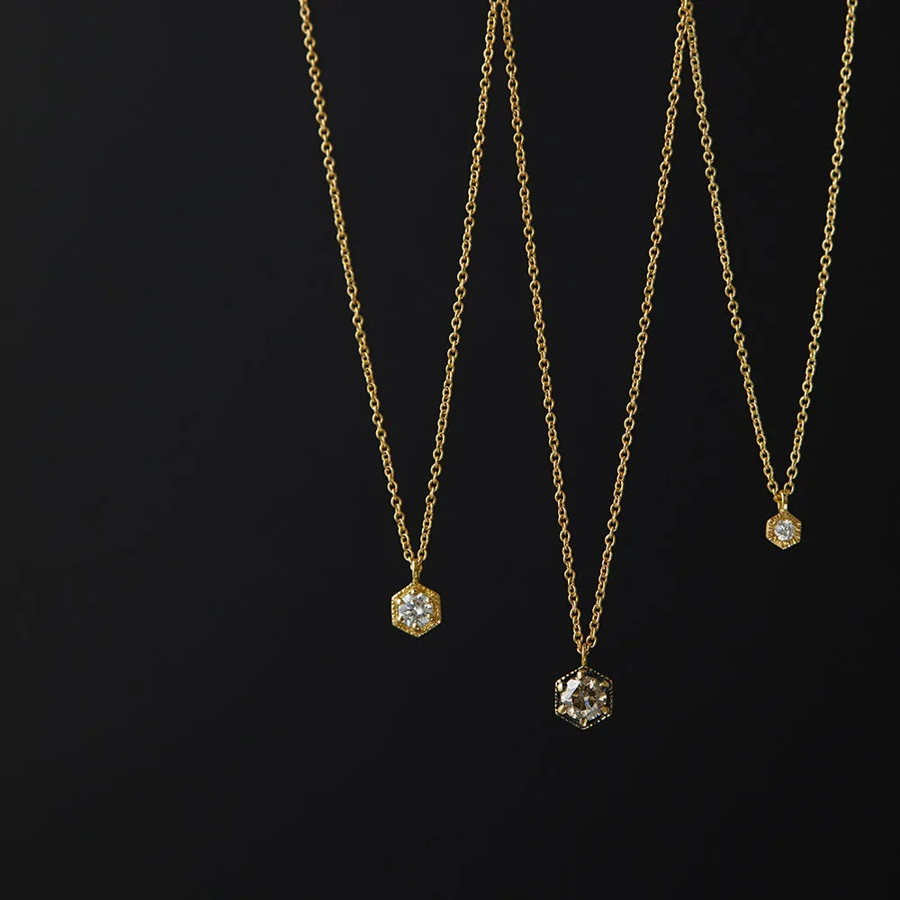 4.5mm Brown Diamond Hexagon Necklace | N9905BR