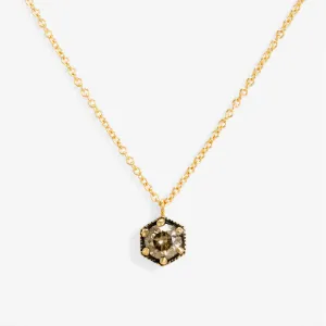 4.5mm Brown Diamond Hexagon Necklace | N9905BR