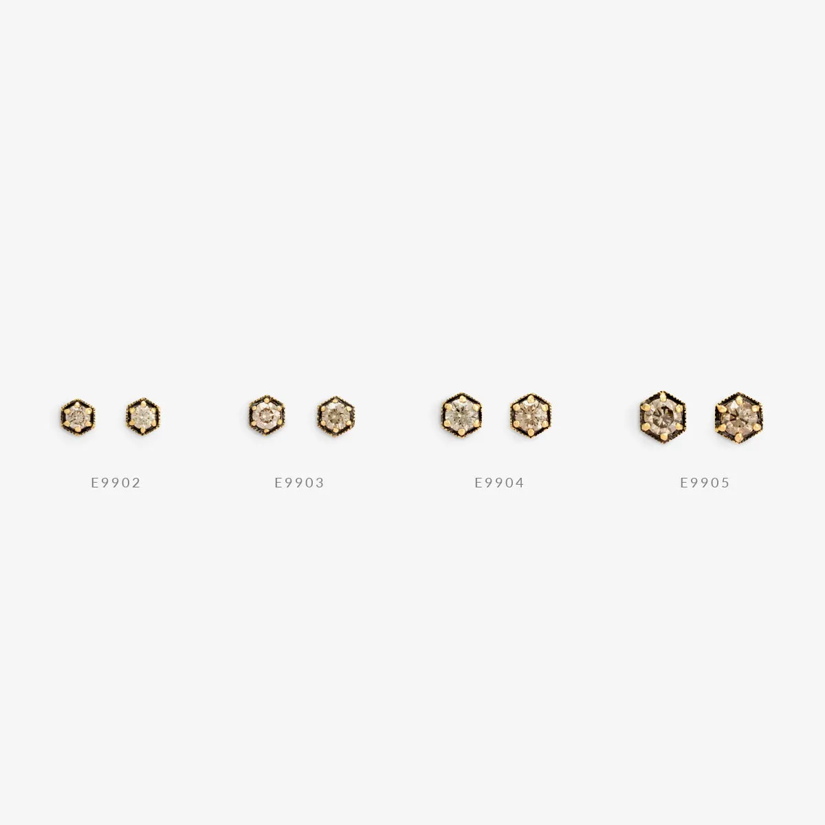 4.5mm Brown Diamond Hexagon Studs | E9905BR