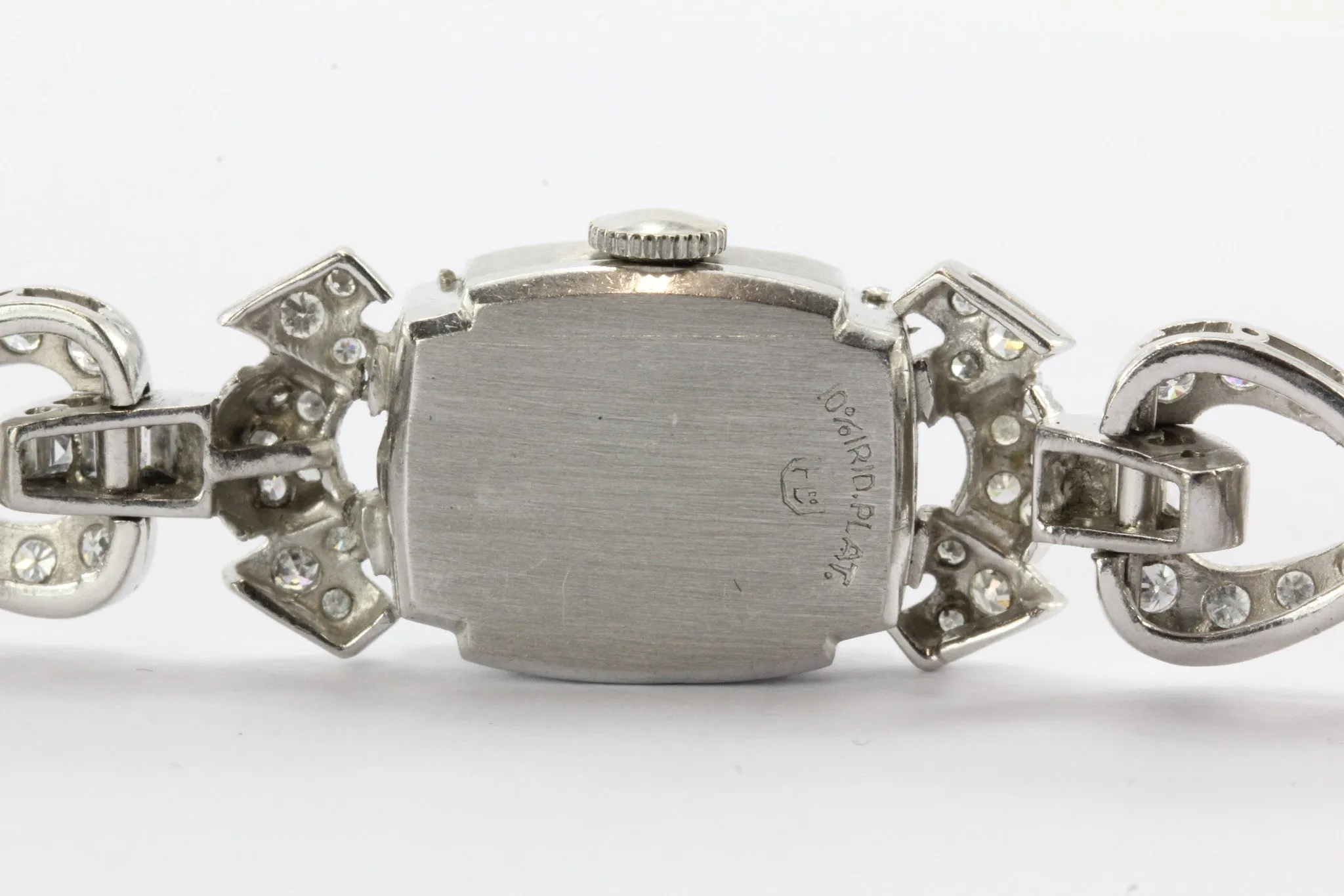 5 Carats of Diamonds on a Platinum Art Deco Hamilton 1940's Cocktail Watch