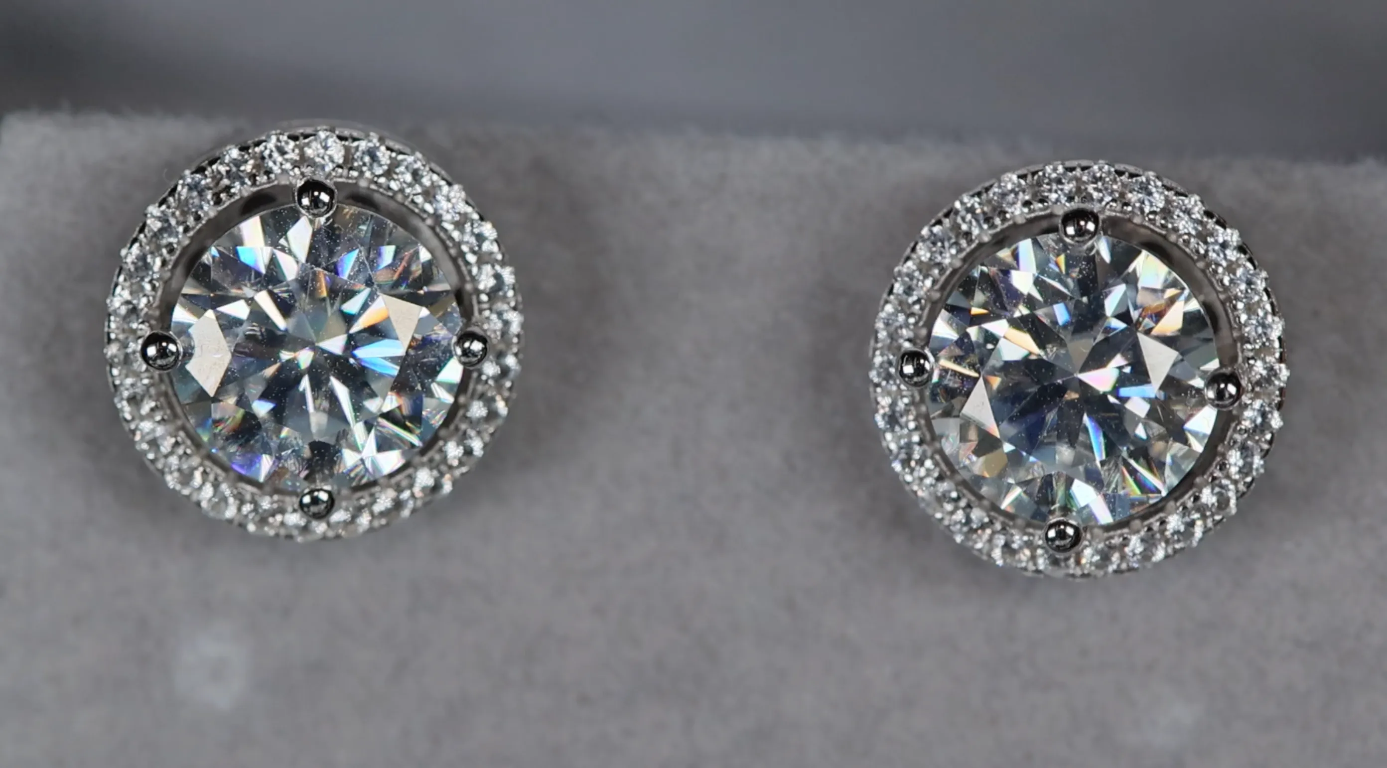 6 Carat Diamond Ear Studs | Big Moissanite Diamond Ear Studs | Iced Out Ear Studs