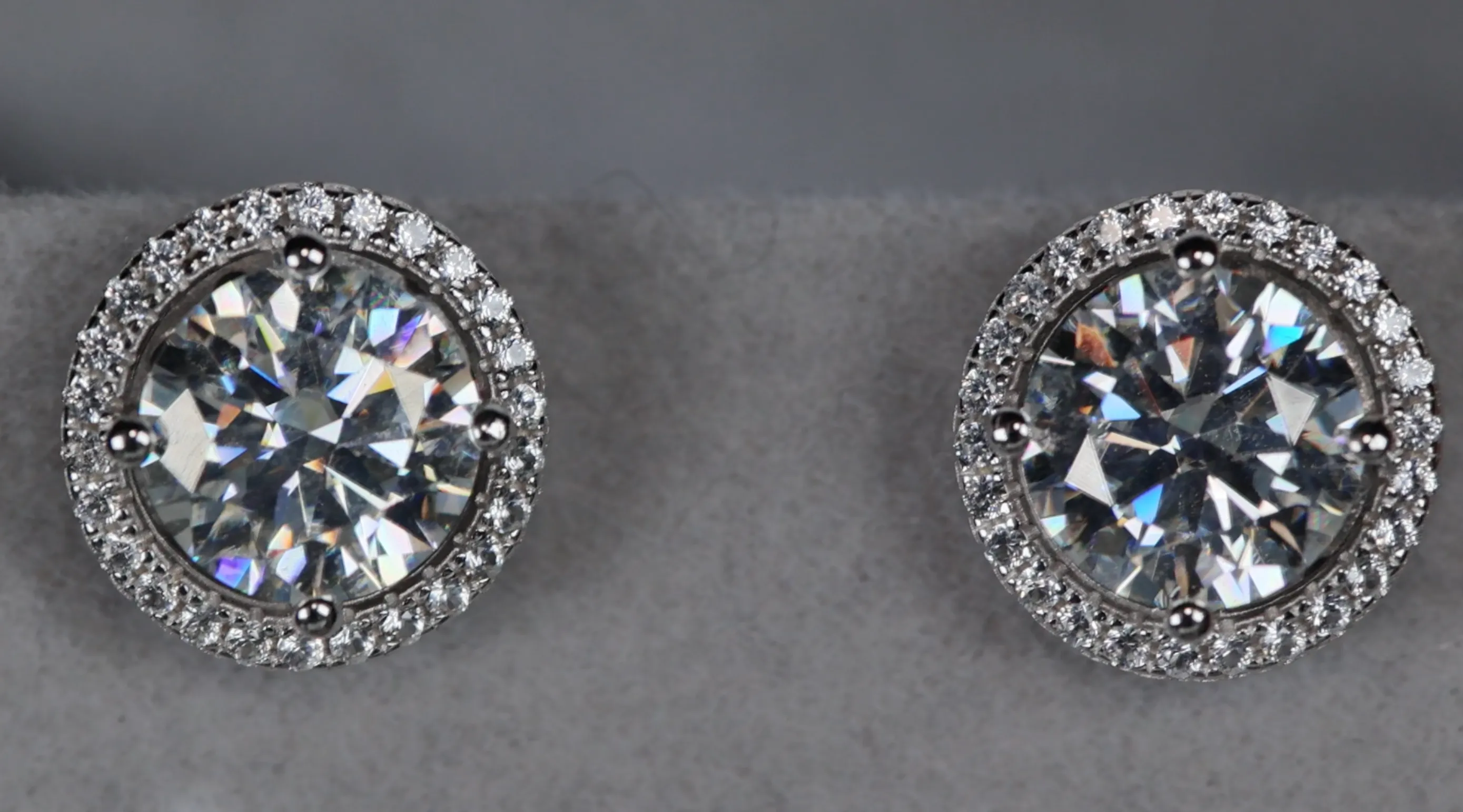 6 Carat Diamond Ear Studs | Big Moissanite Diamond Ear Studs | Iced Out Ear Studs