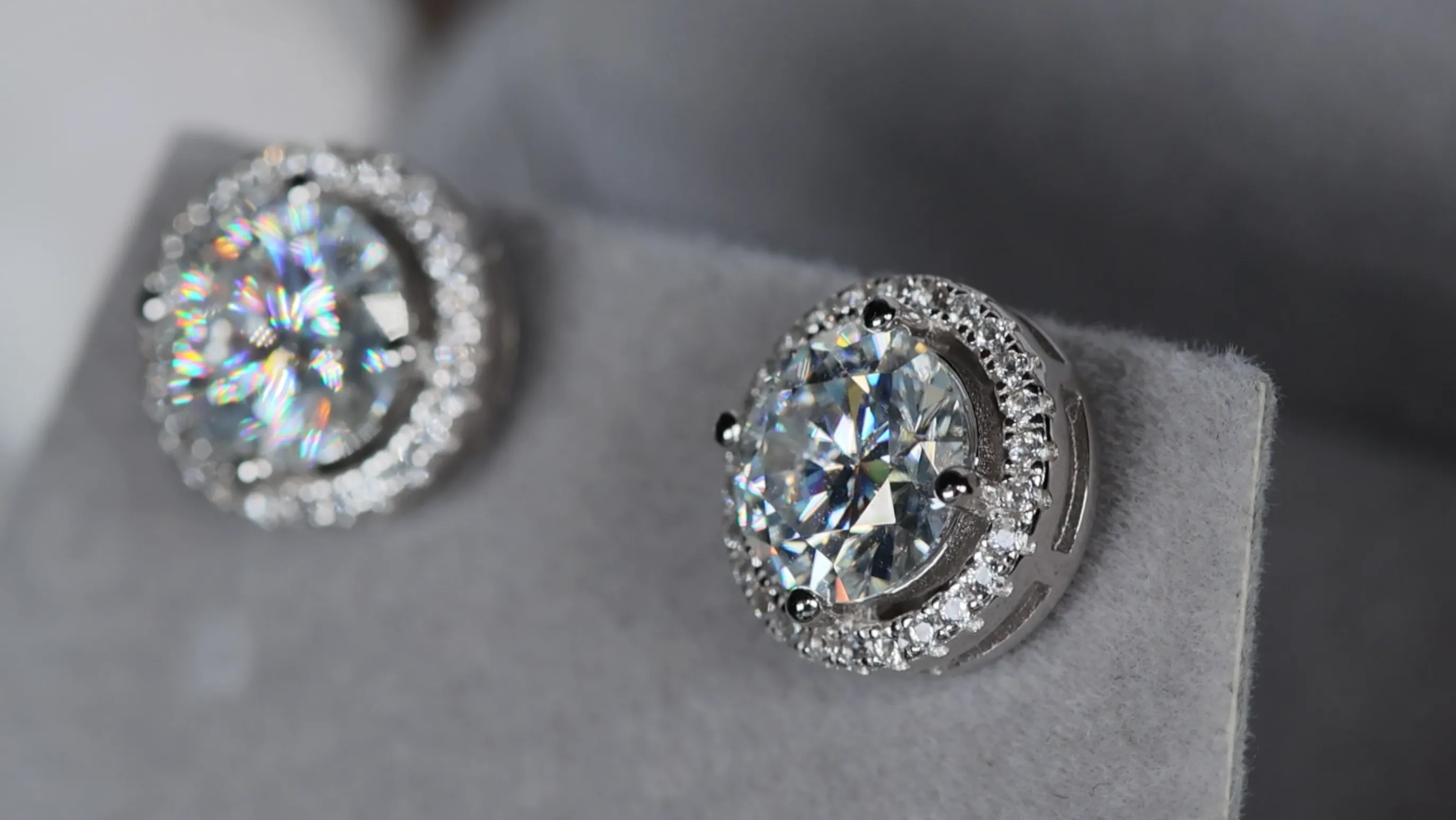 6 Carat Diamond Ear Studs | Big Moissanite Diamond Ear Studs | Iced Out Ear Studs