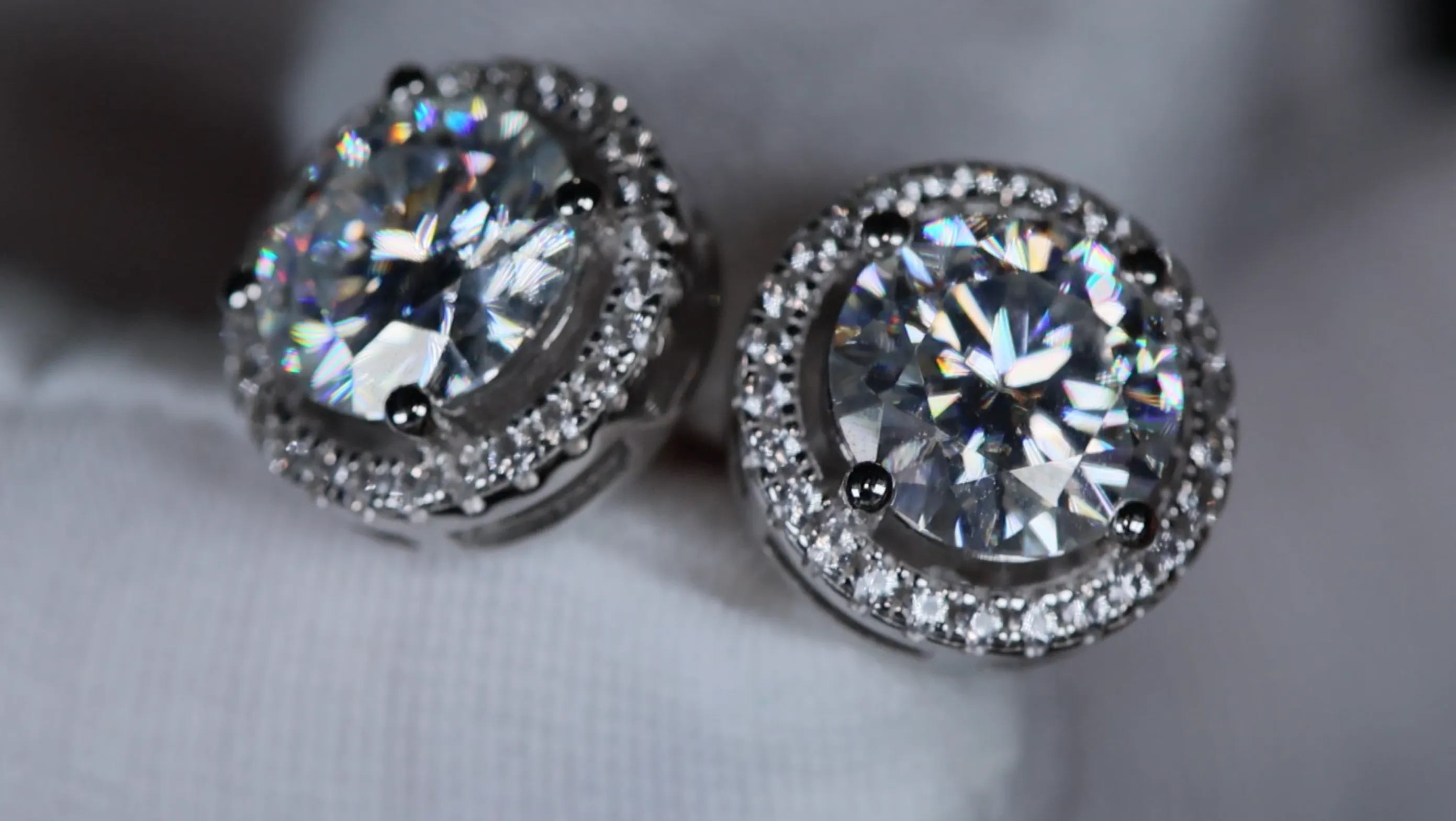 6 Carat Diamond Ear Studs | Big Moissanite Diamond Ear Studs | Iced Out Ear Studs