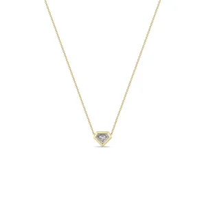 .60 ctw Shield Diamond Bezel Necklace