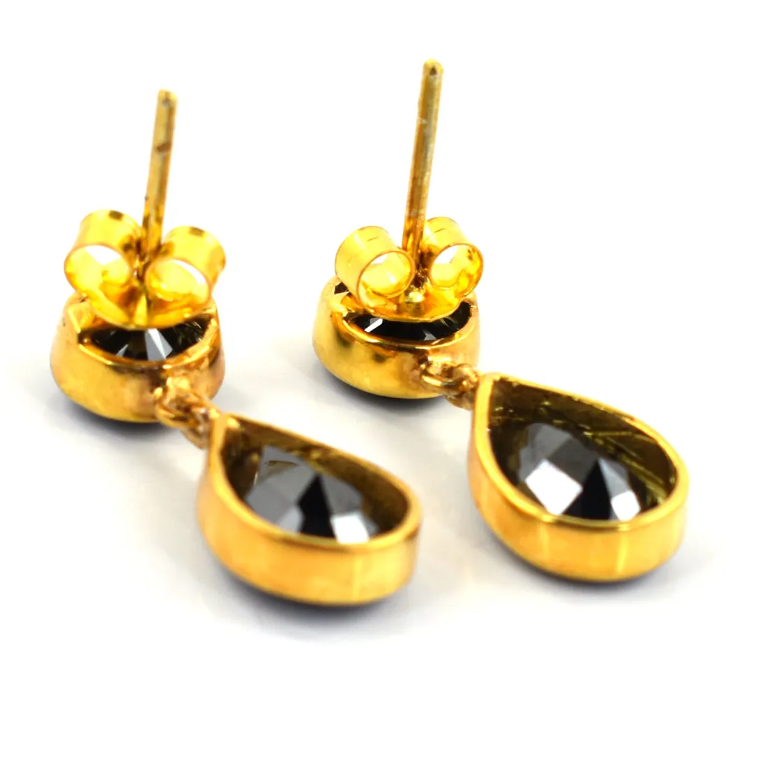 7 Carat Black Diamond Earrings Dangler Style In Sterling Silver, Stunning Collection with Great Sparkle