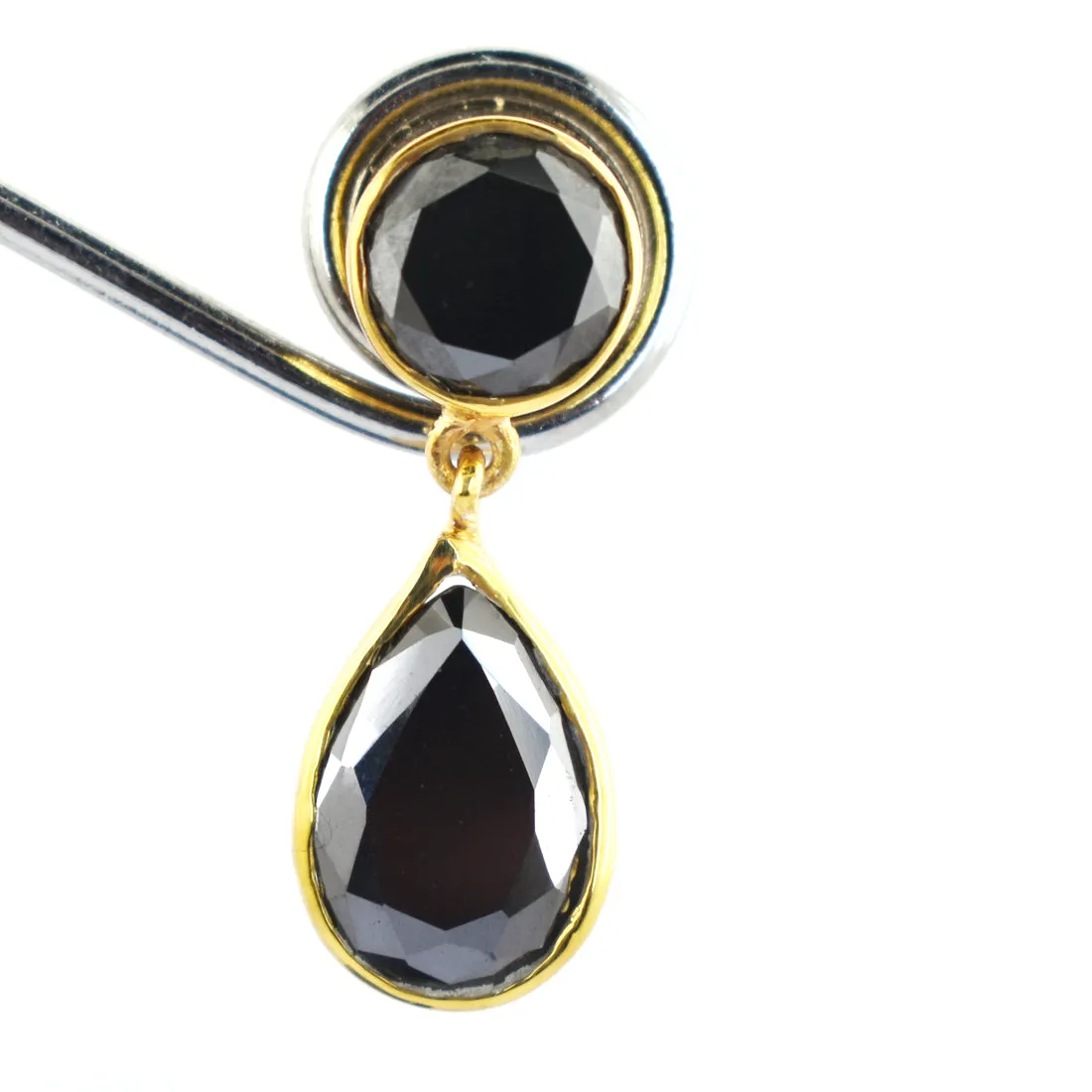 7 Carat Black Diamond Earrings Dangler Style In Sterling Silver, Stunning Collection with Great Sparkle