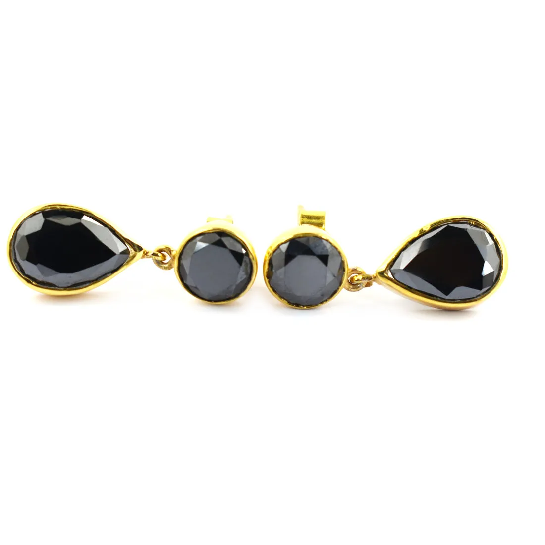 7 Carat Black Diamond Earrings Dangler Style In Sterling Silver, Stunning Collection with Great Sparkle